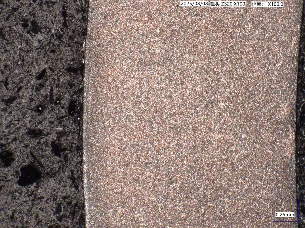 Metallographic microscope measurement chart