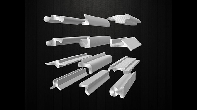 Spring locks and other mechanical hardware parts shaped line