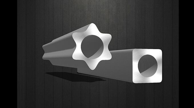alien inner circle outer square inner circle shaped tube