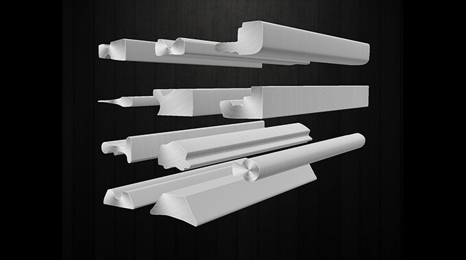 Spring locks and other mechanical hardware parts shaped line