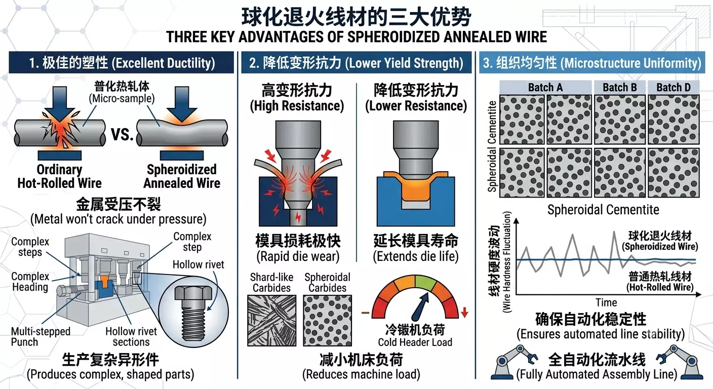 2. Why must cold heading use spheroized wire material?